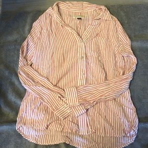 Loose button up stripped top